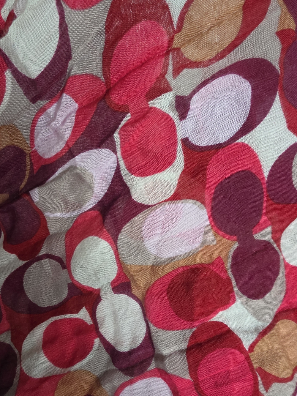 Coach Red Multi-Spot Infinity Scarf - Picture 6 of 6